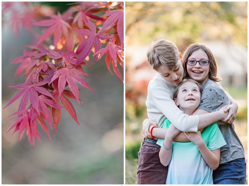 Sisters in group hug during Cantonment family photo session. Pensacola Family Photographer