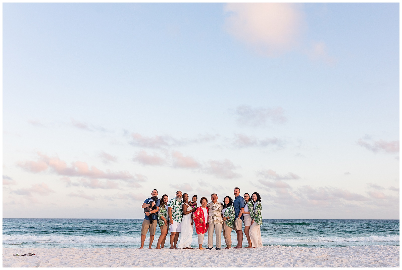Extended Family Portrait Session on Pensacola Beach at Sunset