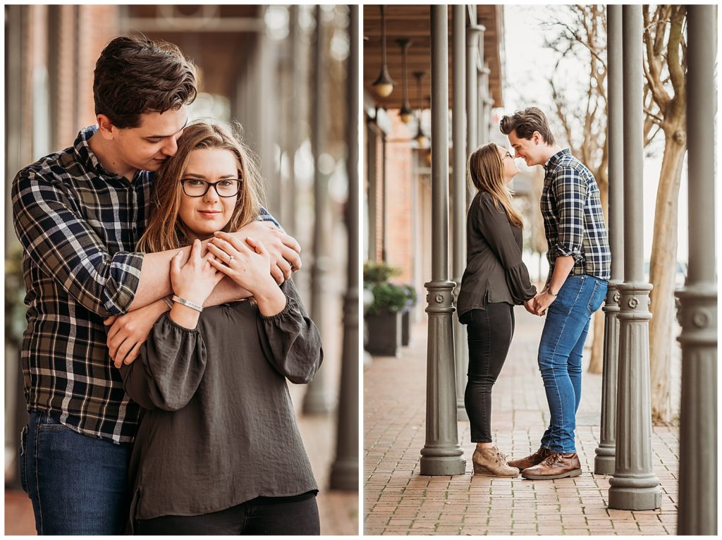 Couple in Downtown Pensacola during Engagement Photo Session