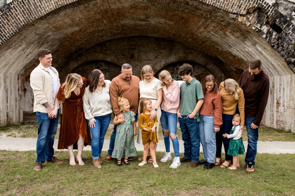 What to wear for extended family photos at Fort Pickens.