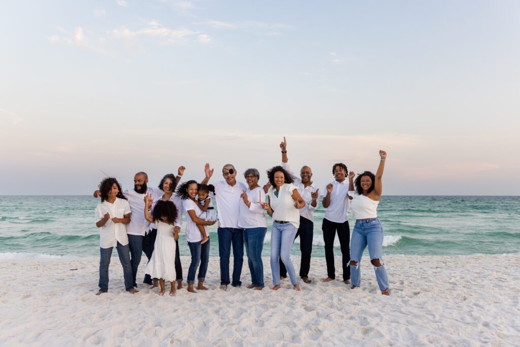 Family Pictures on Pensacola Beach family dancing together