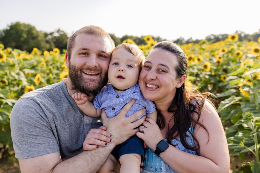 Sunflower field family photos for fall by Jennifer Beal Photography 