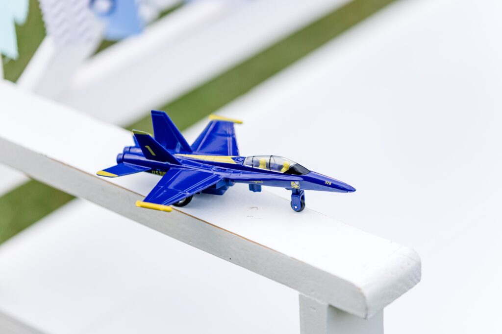 Die-cast Navy Blue Angel toy jet