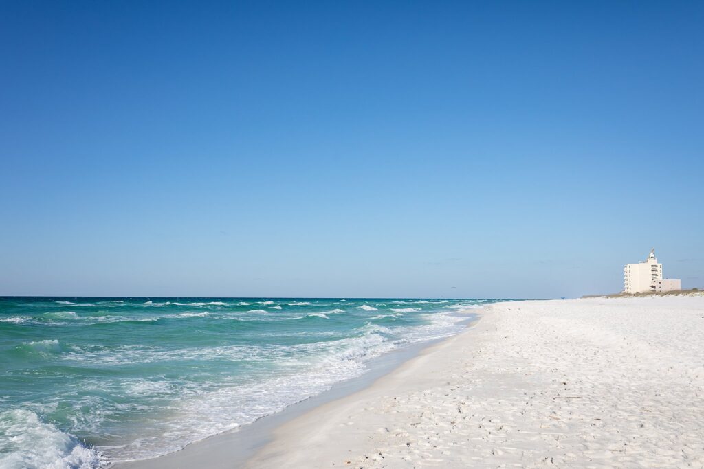 Pensacola Beach white sandy shore