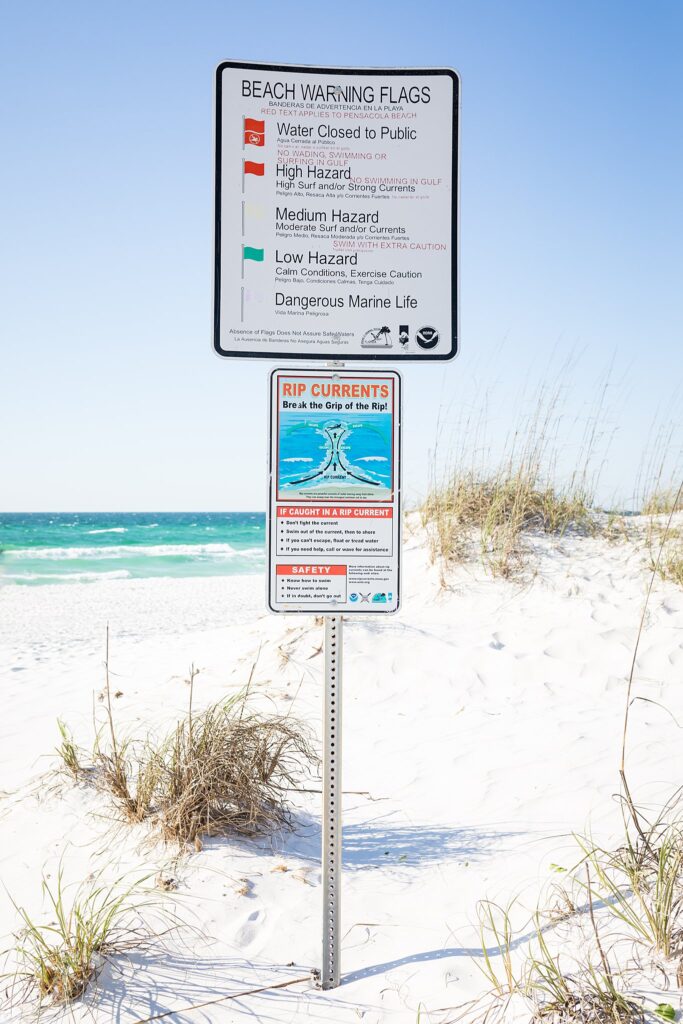 Beach Warning Flags for Pensacola Beach Vacation